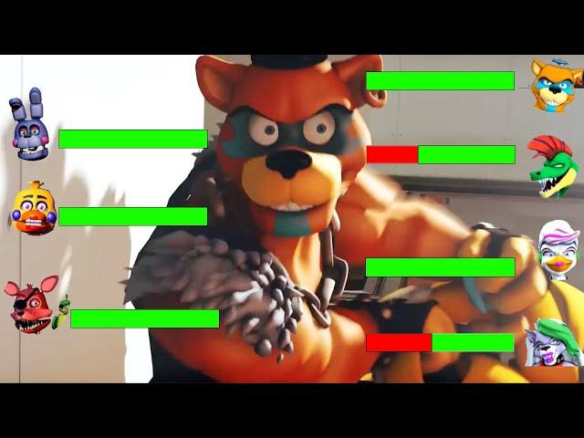 [SFM FNaF] Security Breach Fury's Rage vs Rockstar WITH Healthbars