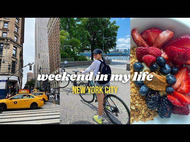 WEEKEND IN MY LIFE IN NYC! city views, biking around the city, cooking cava bowls at home