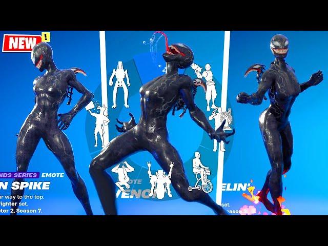 NEW SHE-VENOM Fortnite doing all Built-In Emotes, incl. Venom Unleashed Emote!