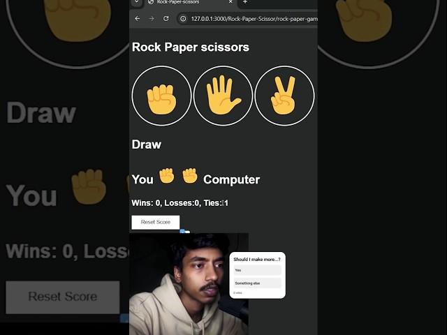 I made game with JavaScript| Rock Paper Scissors Game #coding #cssgame #code #webdevelopment