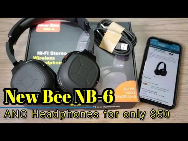 New Bee NB 6 - Bluetooth Active Noise Cancelling Headphones for only $50!