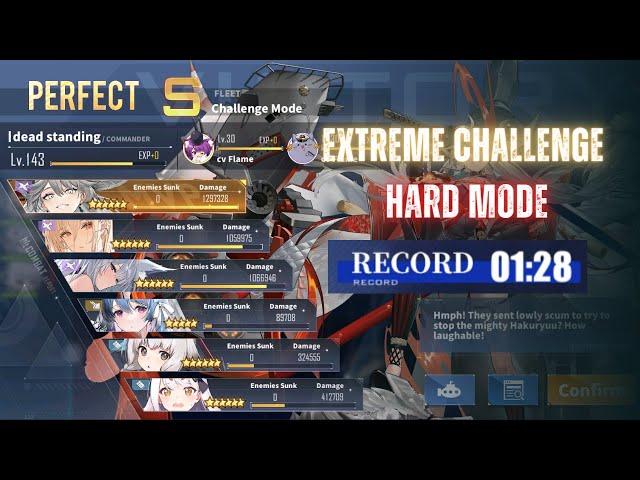 Azur Lane Extreme Challenge hard mode 1:28 min