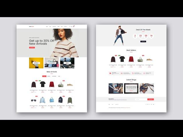 How To Make Complete Responsive E-COMMERCE Website Using HTML, CSS, JS & BOOTSTRAP | CodingWithNick