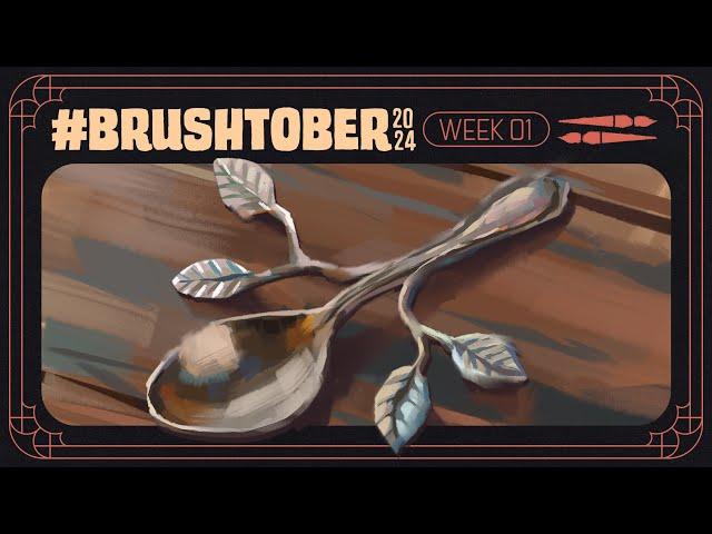 Painting a Silver Spoon, an Iron Cliff and a Hungry Snowman | BRUSHTOBER 2024: Week 01