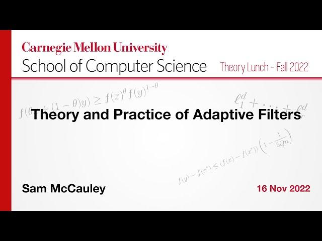 Sam McCauley: Theory and Practice of Adaptive Filters