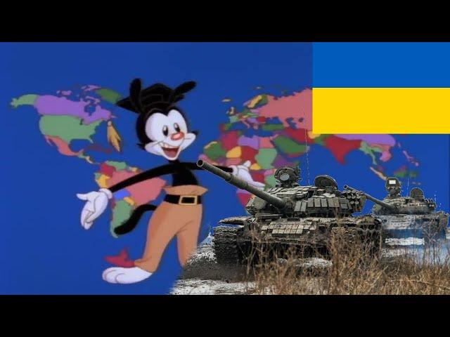 Yakko's World in Ukrainian but every country condemning invasion of Ukraine plays Ukrainian anthem