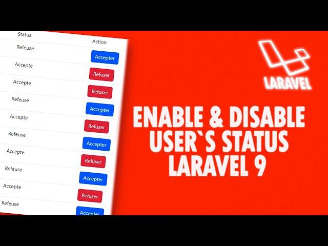 Enable & Disable User's Status | Laravel 9