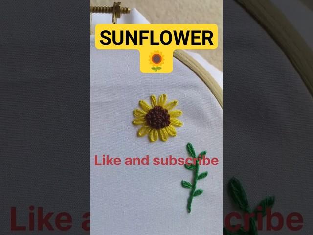 Sunflower Embroidery | Lazy Daisy Stitch #embroidery #youtubeshorts #shorts