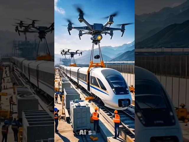 ai Railway Construction via Drones:The Technology of the Future #ai #automobile #military #wildlife