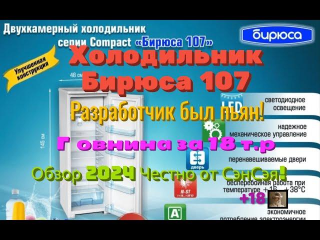 Холодильник Бирюса 107! Разработчик был пьян? Говнина за 18 000 рублей! Обзор 2024 Честно от СэнСэя!