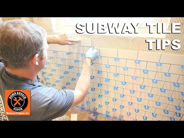 How to Tile a Shower Wall...Subway Tile Tips on a Window Wall -- by Home Repair Tutor