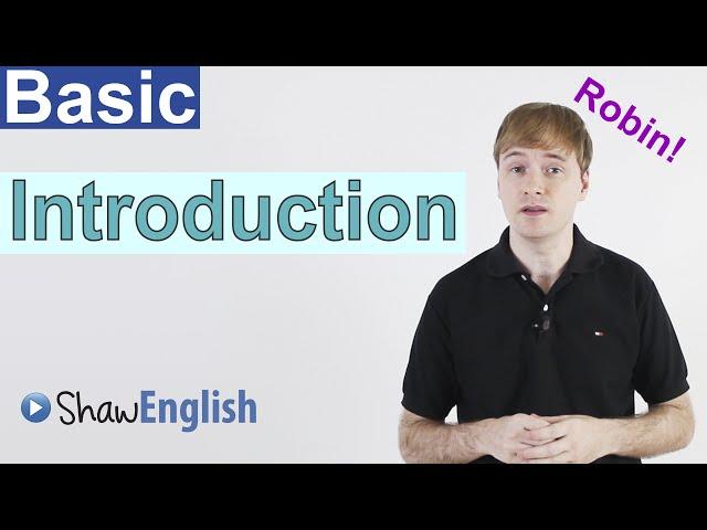 Basic English Introduction