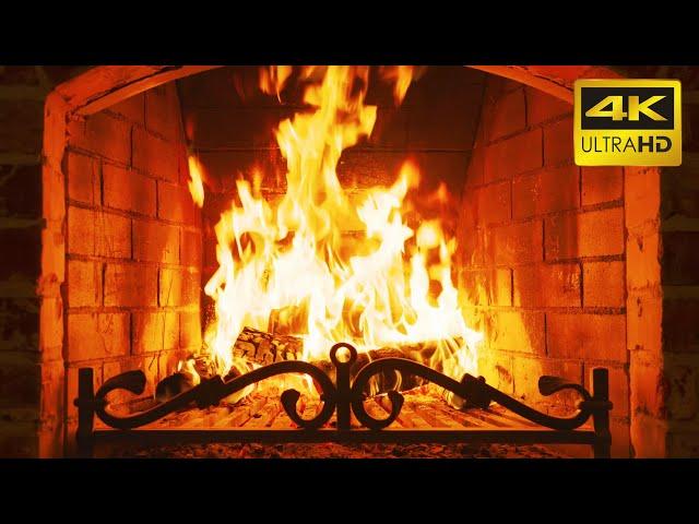  FIREPLACE 10 HOURS (ULTRA HD) 4K  Relaxing Fire Burning Video & Crackling Fireplace Sounds