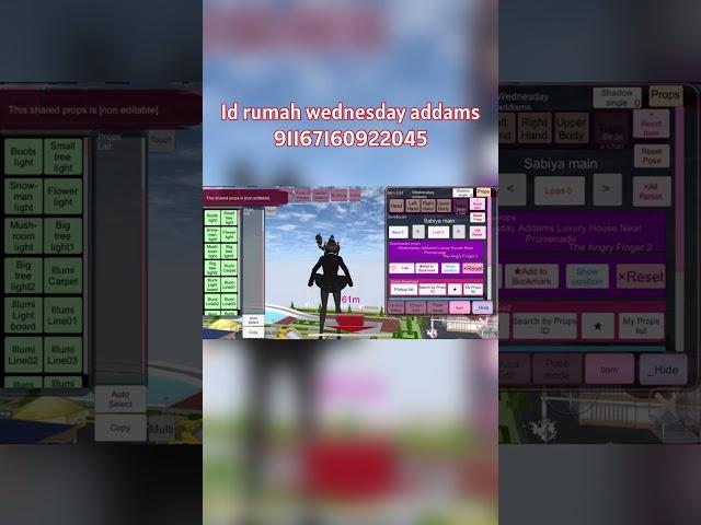 ID props Sakura School Simulator Rumah Wednesday addams