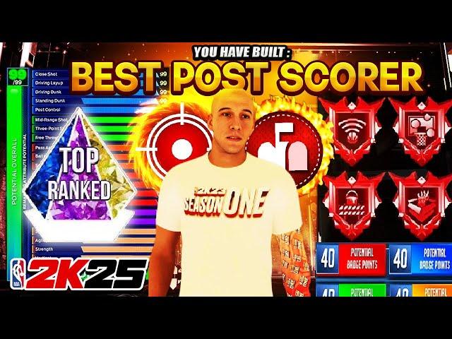 BEST POST-SCORER BUILD IN 1V1 NBA2K25 (TOP RANKED PLAYER, BEST CENTER BUILD!)