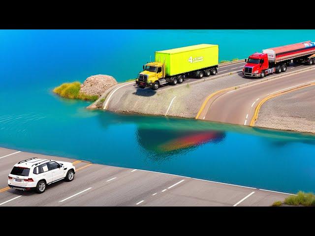 Cars vs Deep Water x Low Pipes x Giant Bulge x Upside Down Speed Bumps ▶️ BeamNG Drive (LONG VIDEO)