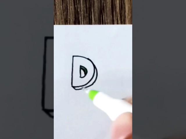 How to make 3D letter D in most beautiful way #letterd #3dletterdrawing #3dart #3d #tutorial #asmr