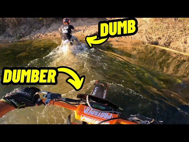 WHY 2 IDIOTS SHOULD NOT RIDE MOTORCYCLES TOGETHER!!!