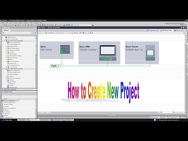 TIA Portal: How to CREATE NEW PROJECT [S7-1200 PLC, TP2200  &  KTP600 HMI Panel]