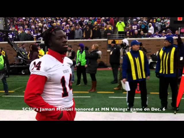 St. Cloud State's Jamari Manuel honored at Vikings game on Dec. 6, 2015