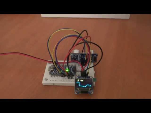 HC-SR04 ultrasonic sensor with OLED display