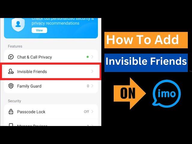 How To Add Invisible Friends on Imo | Invisible Friends | Imo new secret setting 2023 |