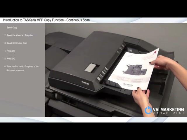 Kyocera Taskalfa Guide  -  Copy Function   Continuous Scan