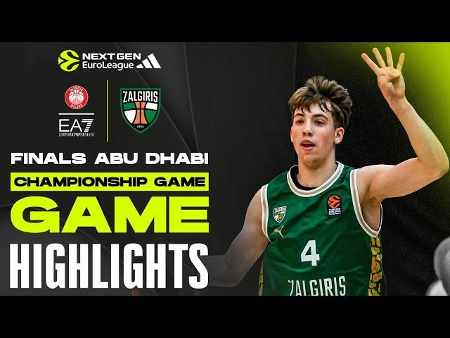 U18 EA7 Milan - U18 Zalgiris | CHAMPIONSHIP Game Adidas NextGen EuroLeague FINALS Abu Dhabi 2024-25
