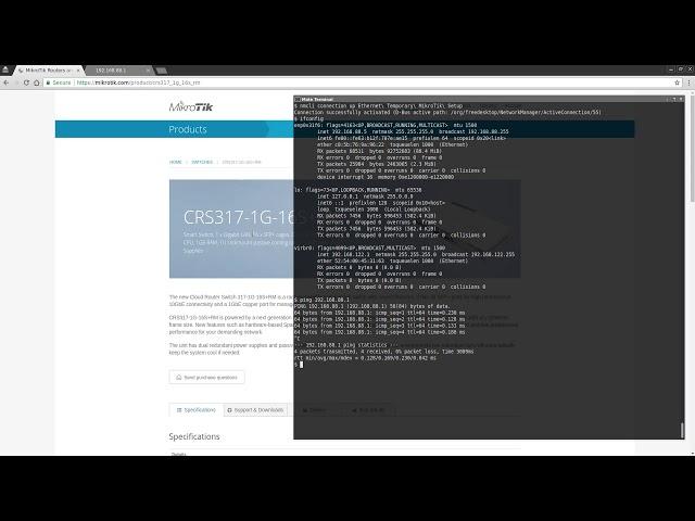 First boot power on and initial setup of Mikrotik CRS317 CRS317-1G-16S+RM