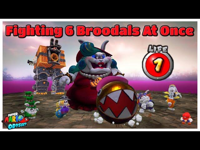 What If You Fight 6 Broodals At The Same Time With 1 LIFE? (DAREDEVIL MODE) - Super Mario Odyssey