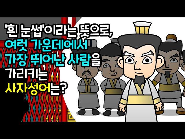 백미 白眉 | 만화 사자성어 | 재미있는 고사성어 | 가장 뛰어난 사람이나 물건 | 깨비한자