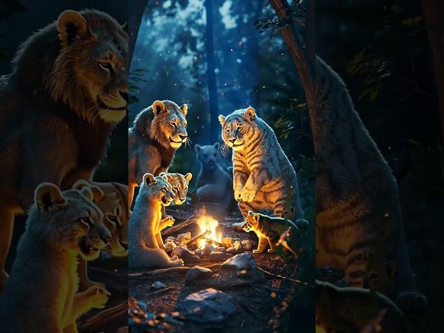 Fireside Tale #fire #night #tiger