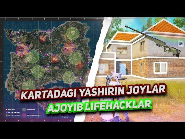 AJOYIB LIFEHACKLAR / KARTADAGI YASHIRIN JOYLAR / PUBG MOBILE SIRLARI