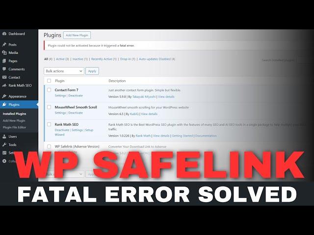 How to Fix WP Safelink Fatal Error: Easy Step-by-Step Guide