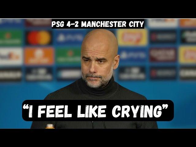 Pep Guardiola BEGS for Help after loss vs PSG - Post Match Interview - PSG 4-2 Manchester City