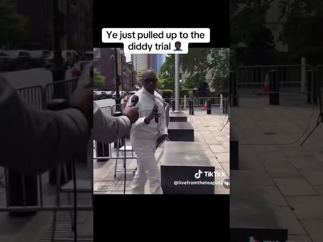@kanyewest #ye & now #YEYE pulls up to #diddy #diddytrial ‍️‍️ in white, PDFL