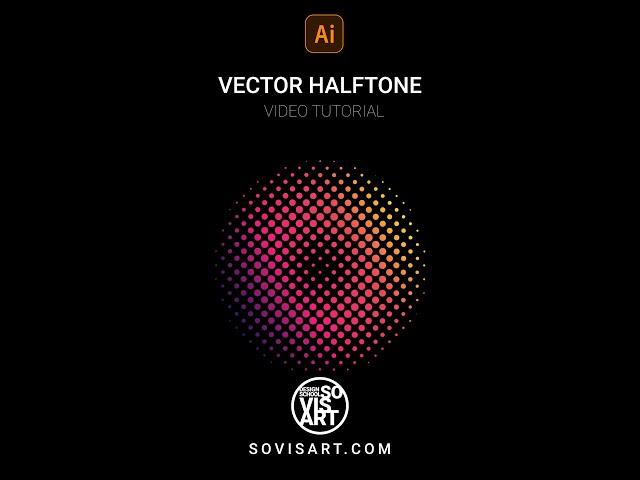 Vector Halftone in Illustrator by Sovisart #Shorts.