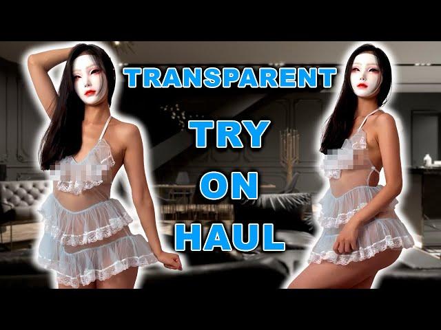 4K | Transparent | White Ruffled Lingerie | Try-On Haul | No Bra No Panties | Asia Queen | 2024