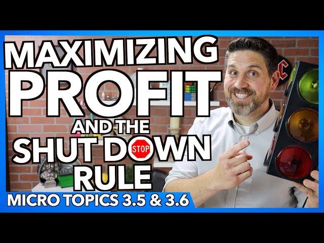 Maximizing Profit and the Shut Down Rule- Micro Topics 3.5 and 3.6