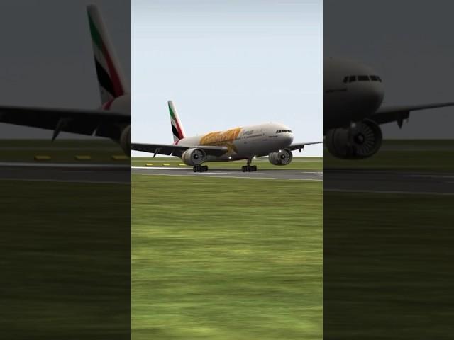 B773 in special livery (Emirates) lands at BRI #shorts #worldofairports