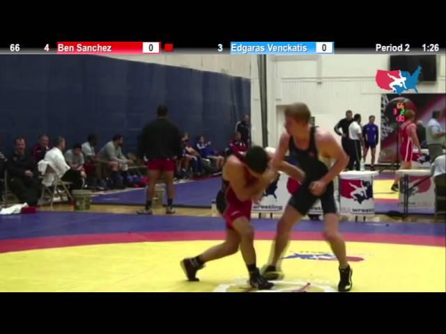 Dual #16   66 KG   Ben Sanchez USA #2 vs  Edgaras Venckatis LTU