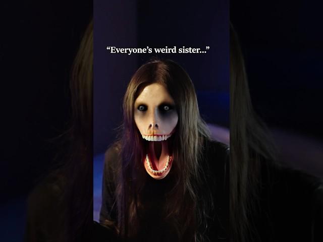EVIL CRAZY SISTER will consume your soul and EAT YOU ALIVE  #horrorshort #horrorclips #skit
