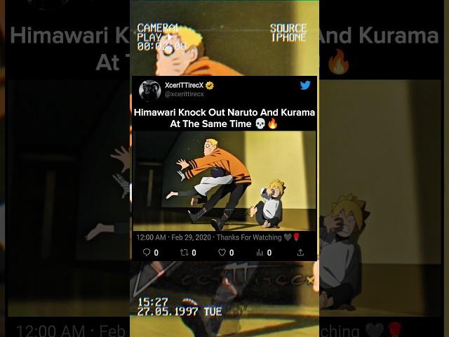 Himawari Knock Out Naruto And Kurama At The Same Time 