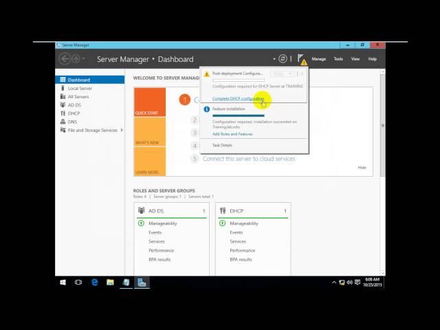 configure DHCP Server on windows server 2016