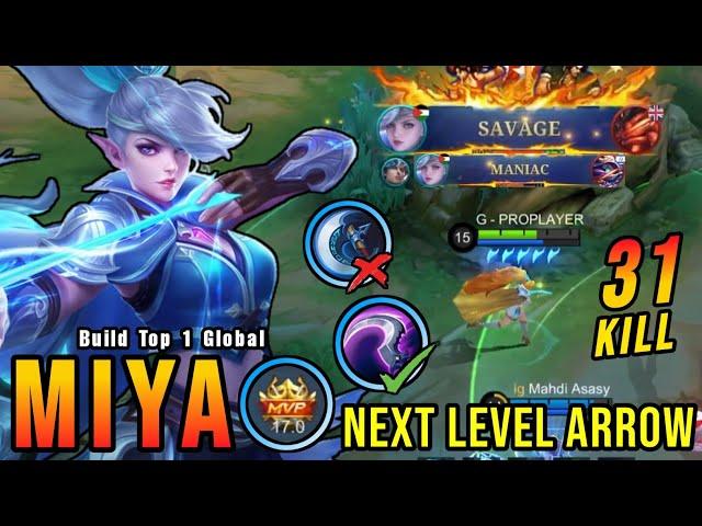 SAVAGE & MANIAC!! 31 Kills Miya Monster Gold Laner (NEW BUILD) - Build Top 1 Global Miya ~ MLBB