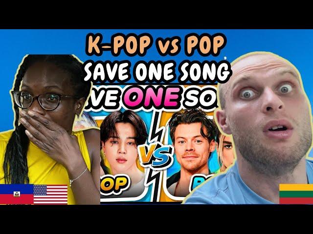 REACTION TO KPOP vs POP: Save One Song  | MUSIC QUIZ CHALLENGE | FIRST TIME WATCHING