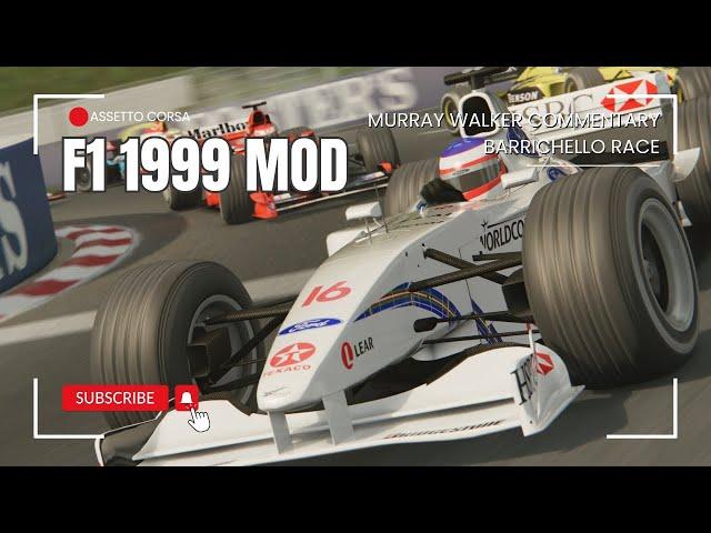 Assetto Corsa F1 1999 Mod - Rubens Barrichello’s Thrilling First Lap at Spa! Sparks & Overtakes!