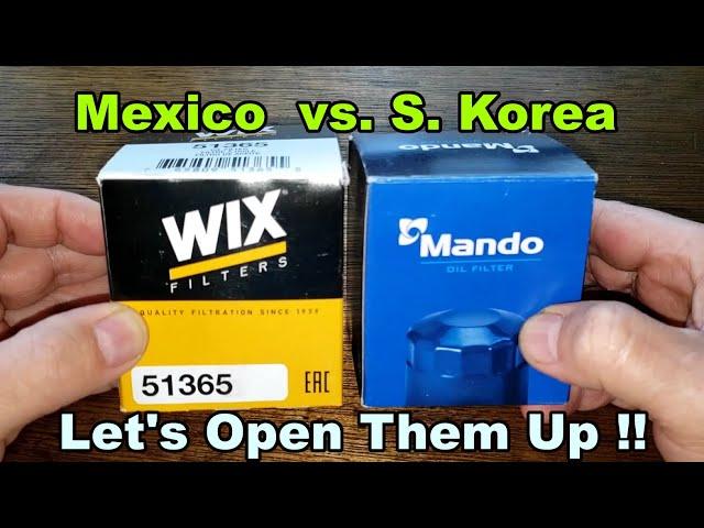 Wix 51365 Oil Filter Cut Open vs. Mando MOF4612 Oil Filter Cut Open Comparison