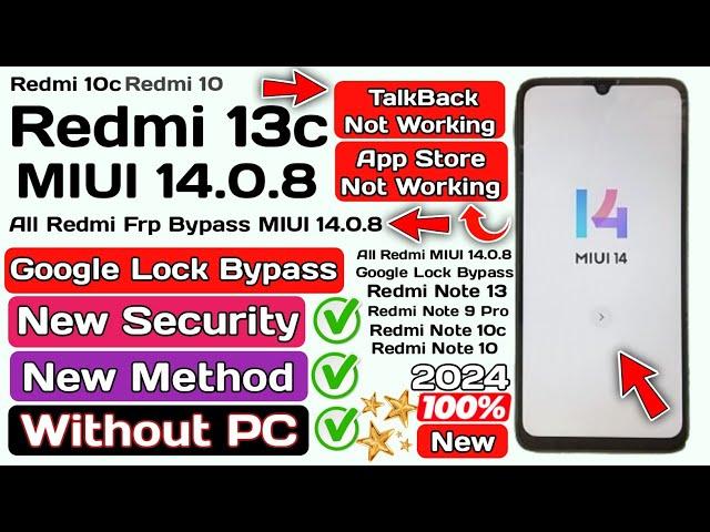 Redmi 13c Frp bypass MIUI 14 || Redmi Note 13 Frp bypass MIUI 14 || Redmi 13c Frp bypass