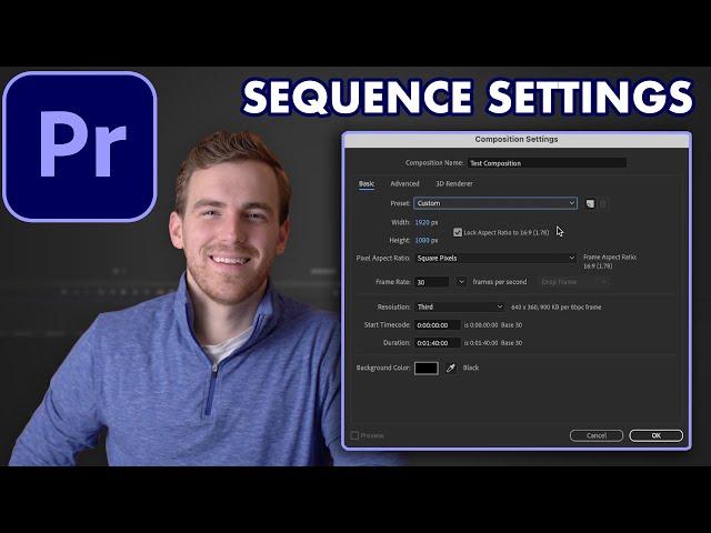 Adobe Premiere Pro Tutorial (2023) - Sequence Settings and Export Settings